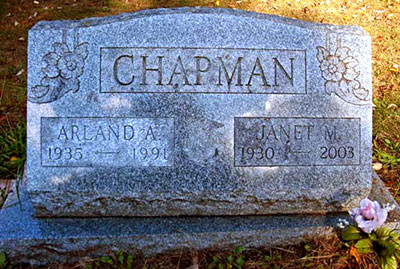 Headstone of Janet Mae Chapman (n&eacute;e Hazzard) 1930 - 2003