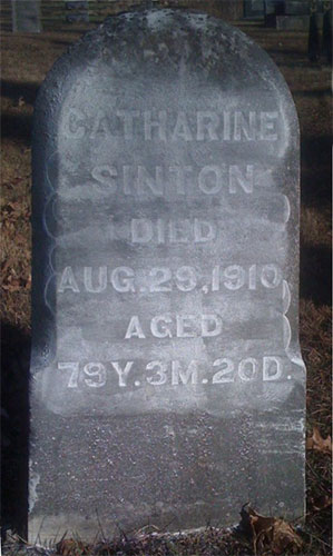 Headstone of Catharine Sinton (n&eacute;e Dimmig ) 1831 - 1910