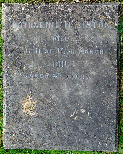 Headstone of Catherine Hesilrige Sinton (n&eacute;e Buckby) 1864 - 1911