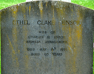 Headstone of Ethel Clare Ensor (n&eacute;e Sinton) 1888 - 1953