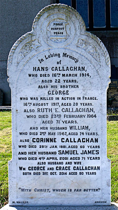 Headstone of Corinne Callaghan<br />(n&eacute;e Unknown) 1931 - 1981