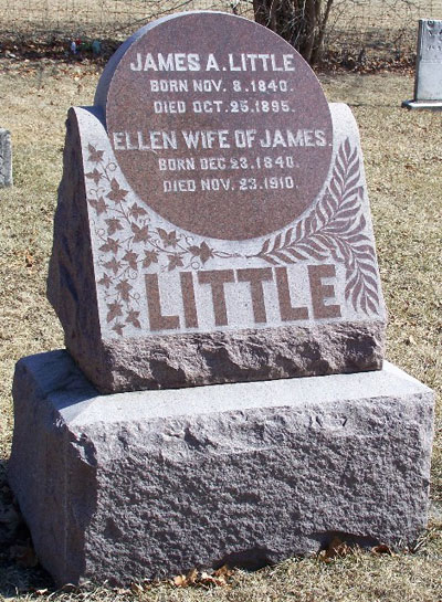 Headstone of Ellen Little (n&eacute;e Sinton) 1840 - 1910