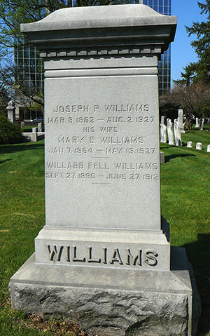Headstone of Mary E. Williams (n&eacute;e Fell) 1864 - 1927