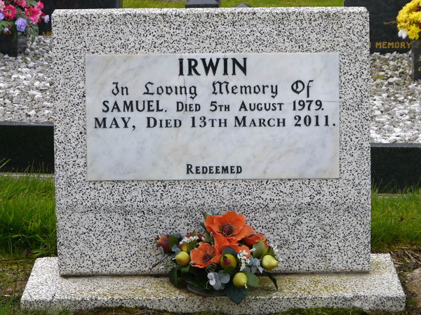 Headstone of May Irwin (n&eacute;e Speers) 1917 - 2011