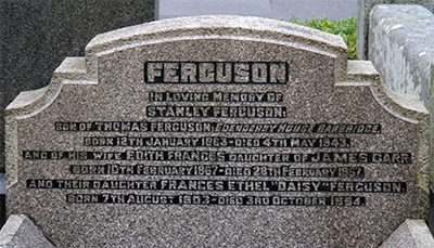 Headstone of Edith Frances Ferguson (n&eacute;e Carr) 1867 - 1957