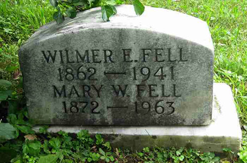 Headstone of Mary I. Fell (n&eacute;e Wood) 1872 - 1963